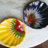 Set de 2 coupelles coquillage en céramique peinte
