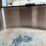 Brushed steel coffee table space age