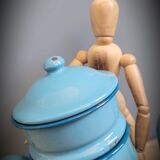 Blue enamelled coffee maker