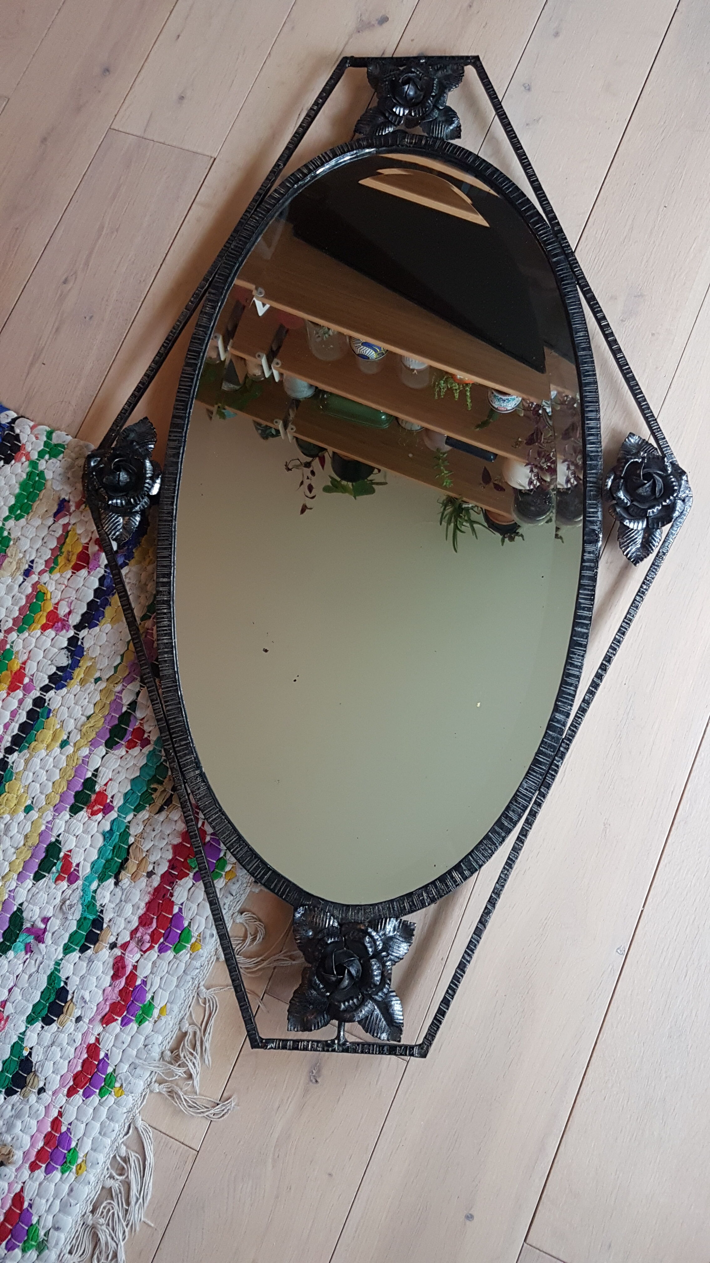 Vintage wrought iron mirror