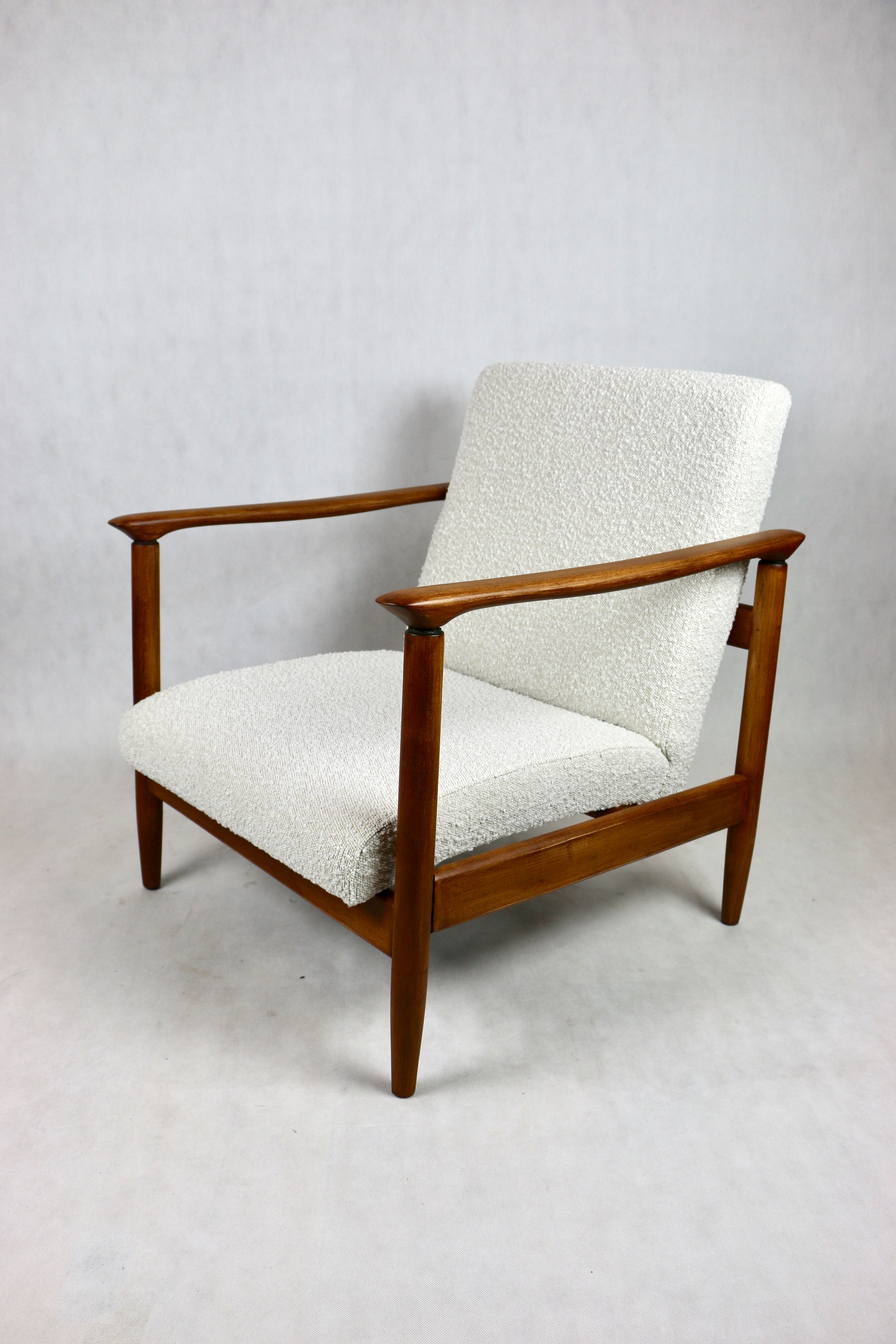 Fauteuil en laine bouclée, années 1970