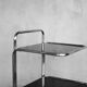 Vintage Mid-Century German Modern Bauhaus Chrome & Glass Serving Trolley