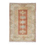 1970s Vintage Turkish Oushak Handmade Wool Cotton Orange Area Rug  198x287