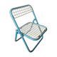 Chair folding child white and blue metal