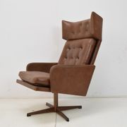 Mid-century leatherette rotatable armchair,1960's.