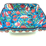 Square cut in blue Longwy enamels