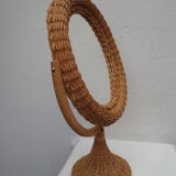 Rattan psyche mirror 22x43cm