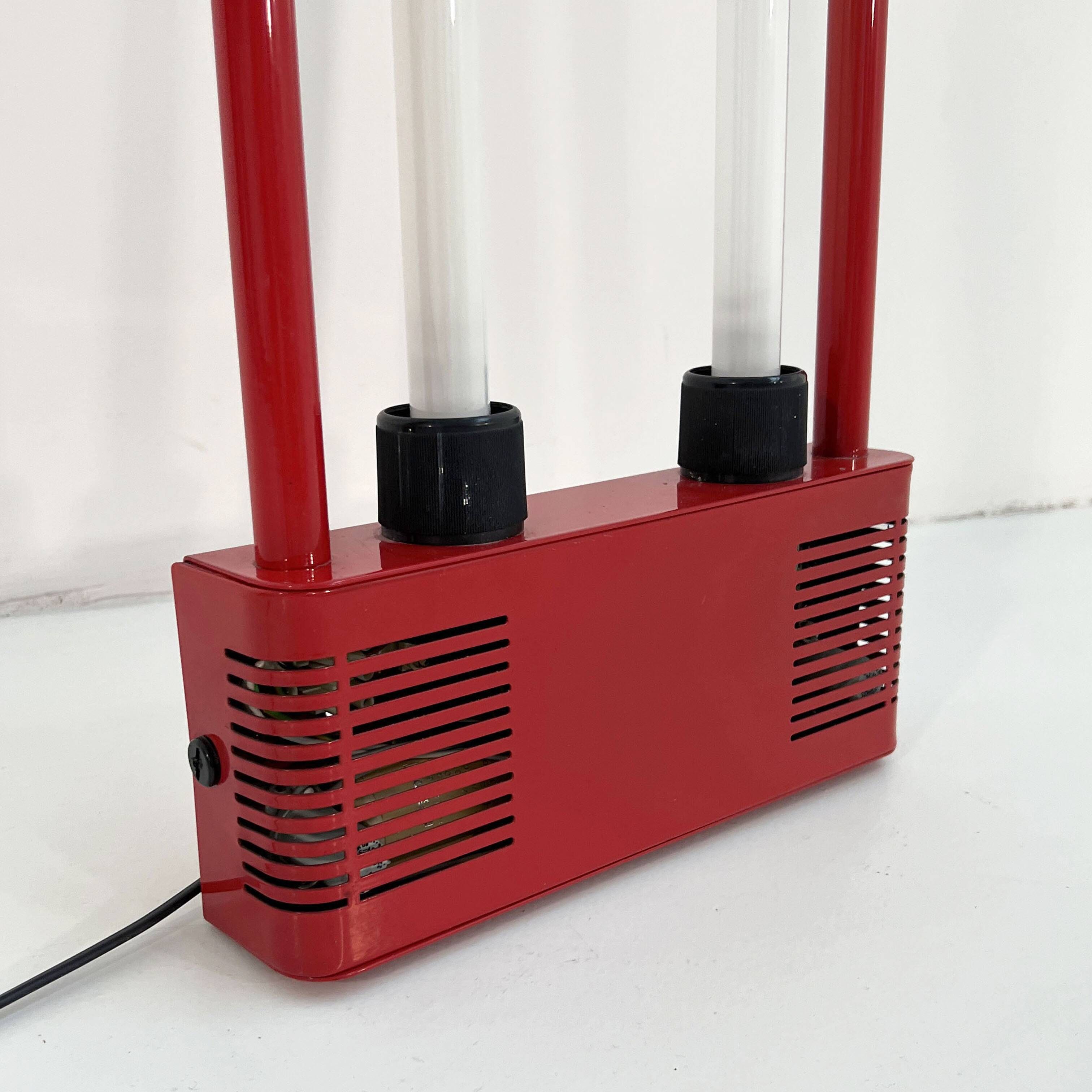 Red floor lamp by Gian N. Gigante for Zerbetto, 1980