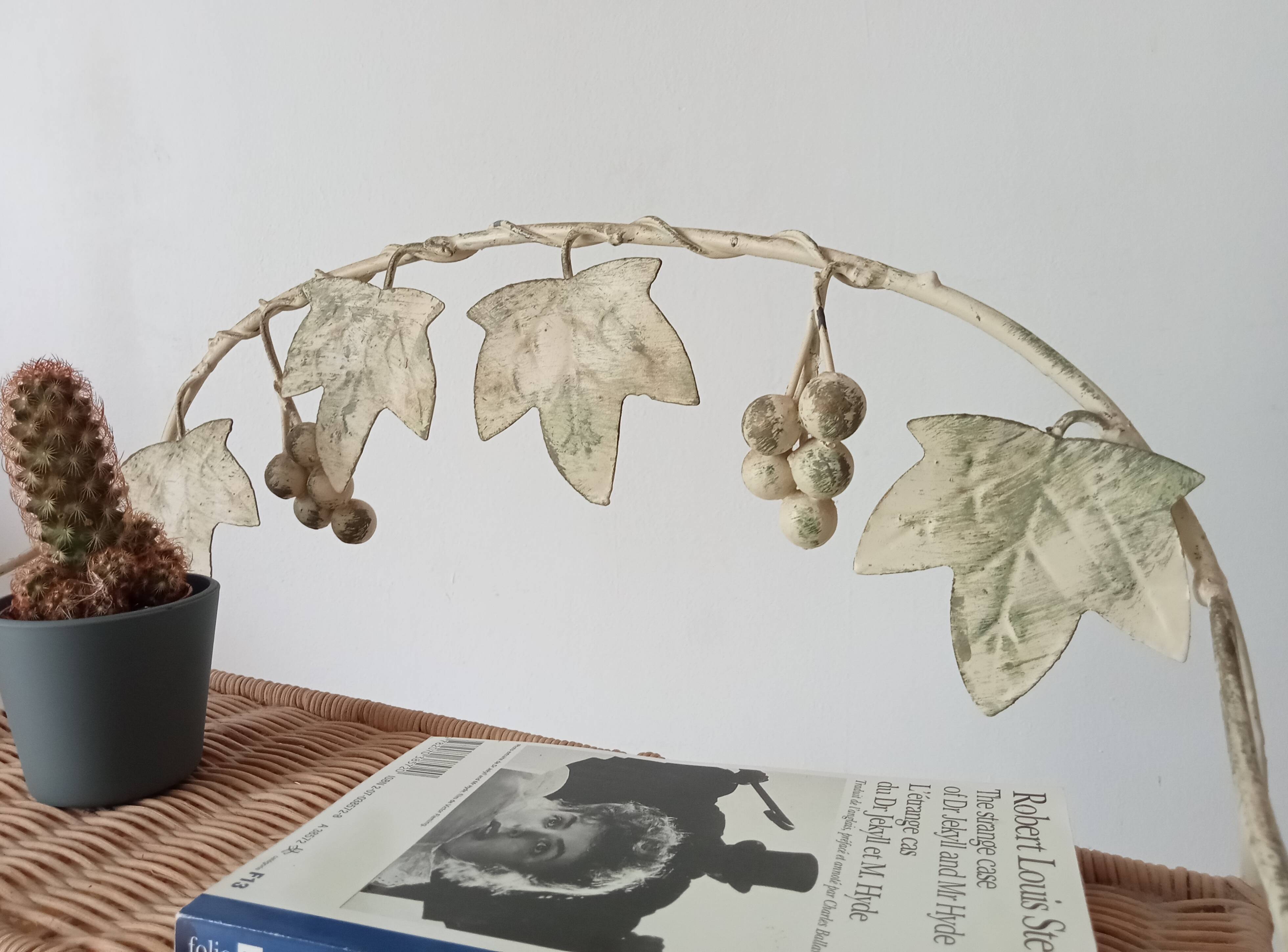 Vintage wall shelf or freestanding wicker in bohemian style.