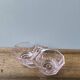 Saleron salière poivrière vintage verre moulé rose