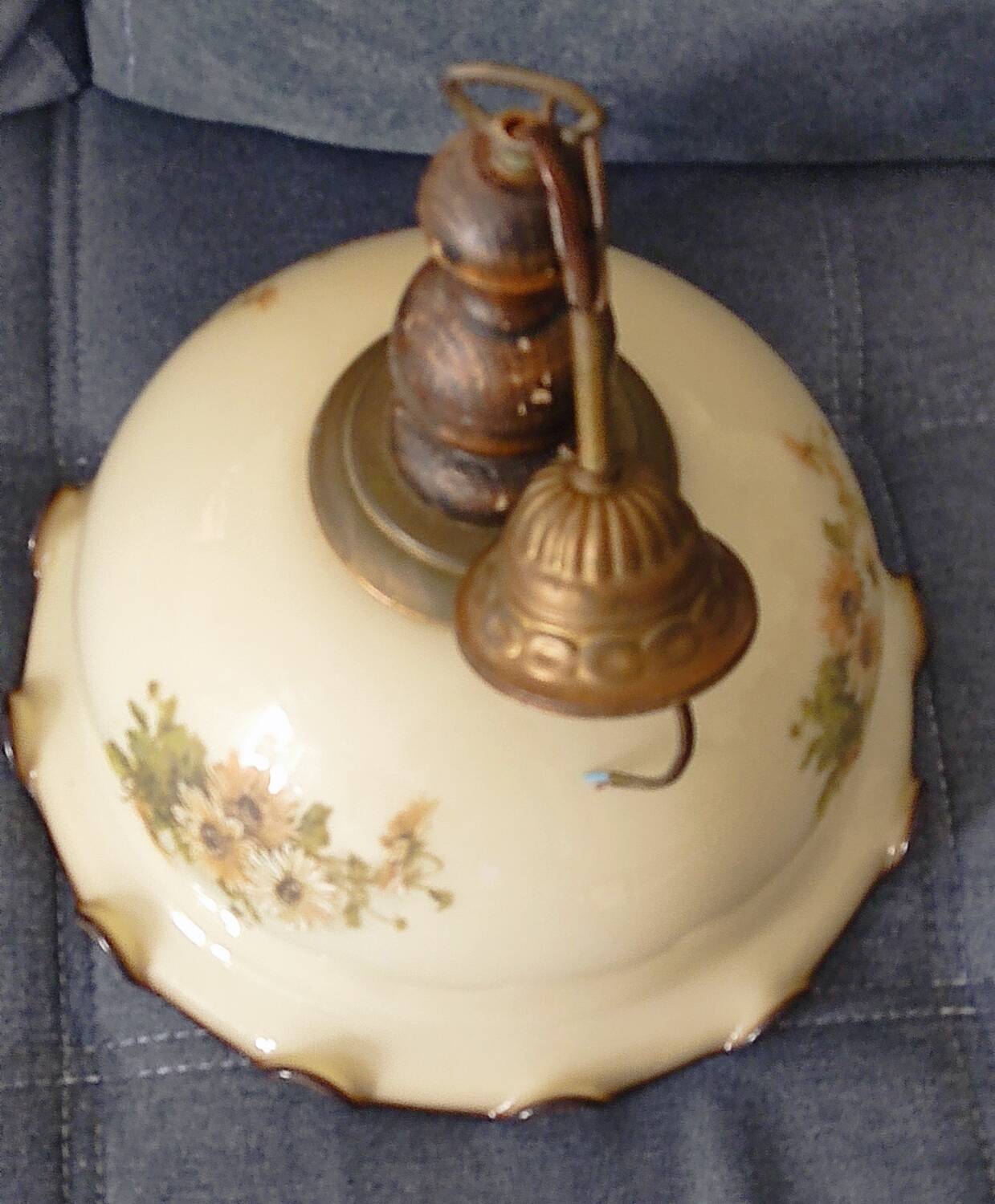 Vintage Scalloped Edge Glass Chandelier