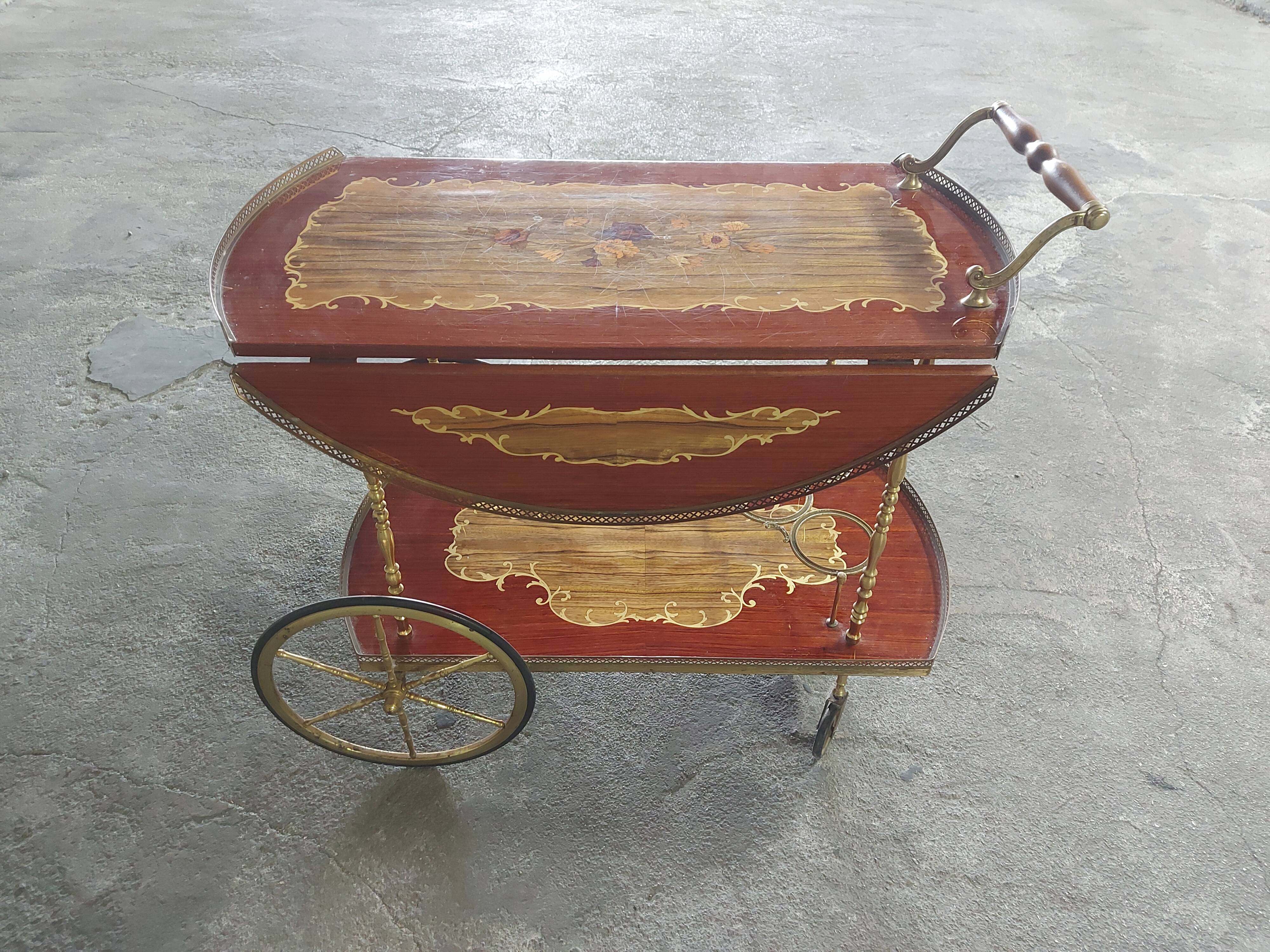 Desserte vintage en marqueterie