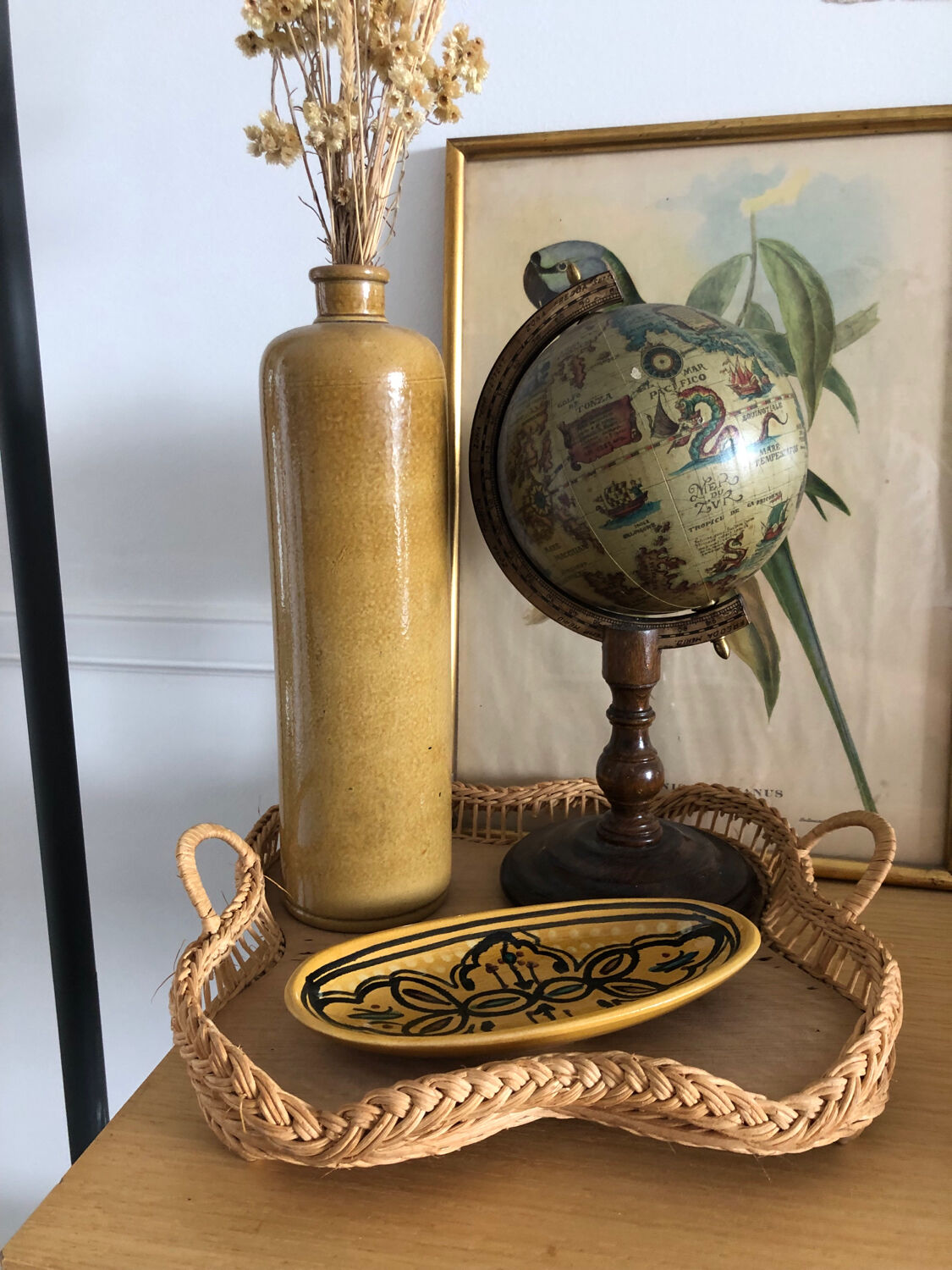 Petit plateau en rotin