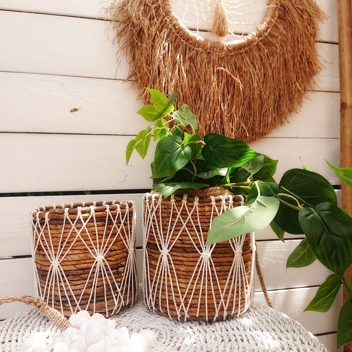 Banana leaf Marcy basket - set of 3