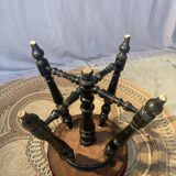 Blackened wooden piano stool Napoleon lll style