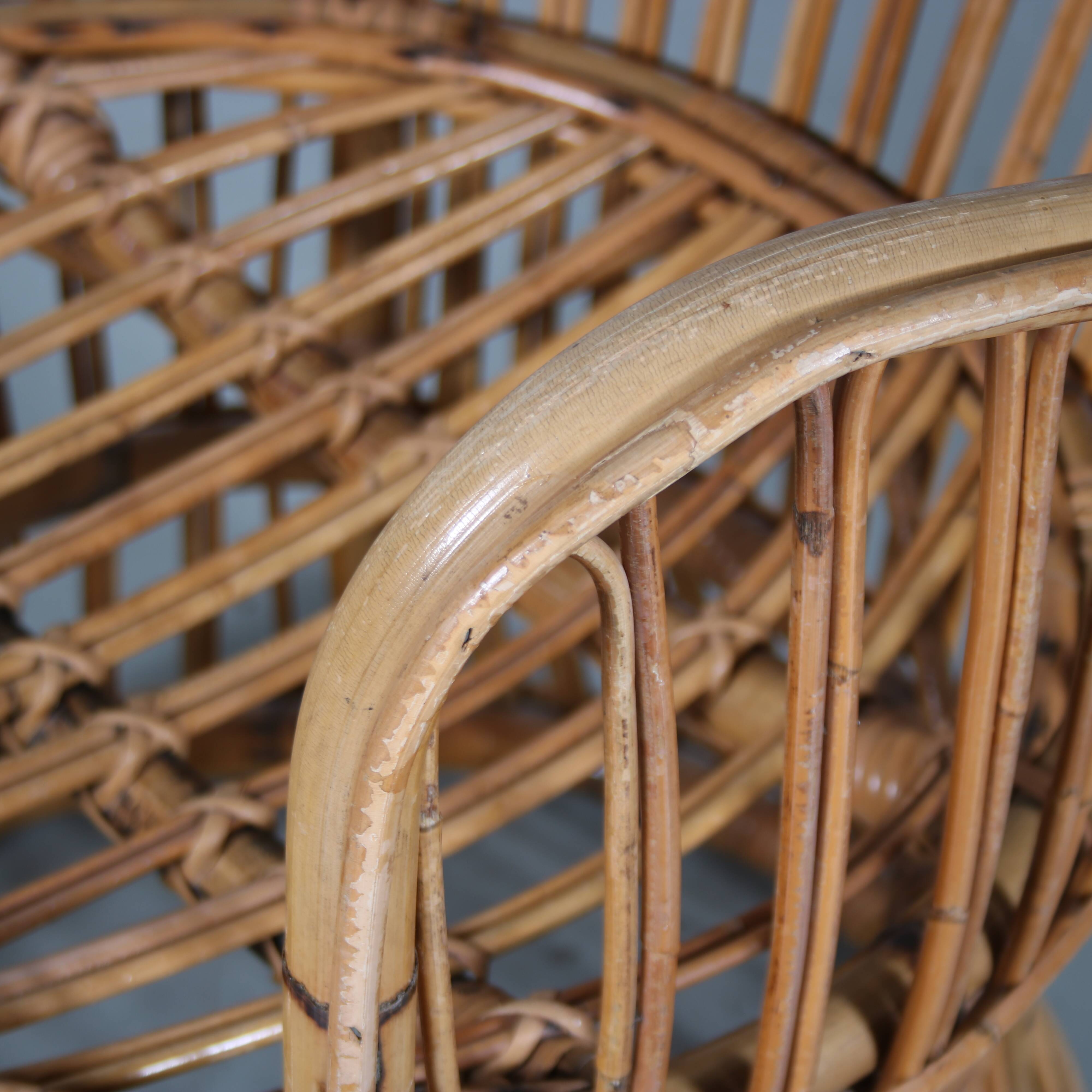1950s rattan armchair from the Netherlands