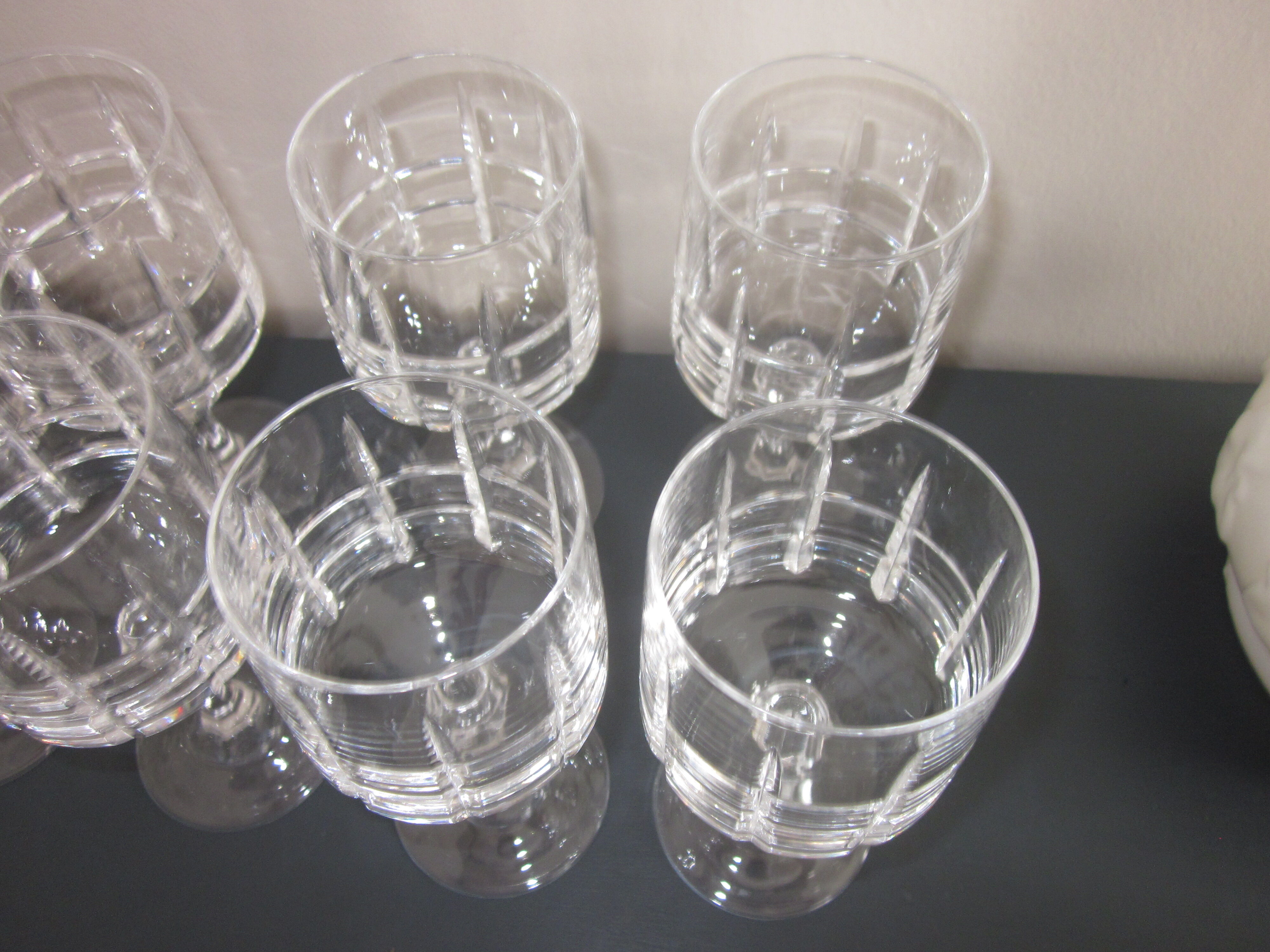 12 crystal wine glasses