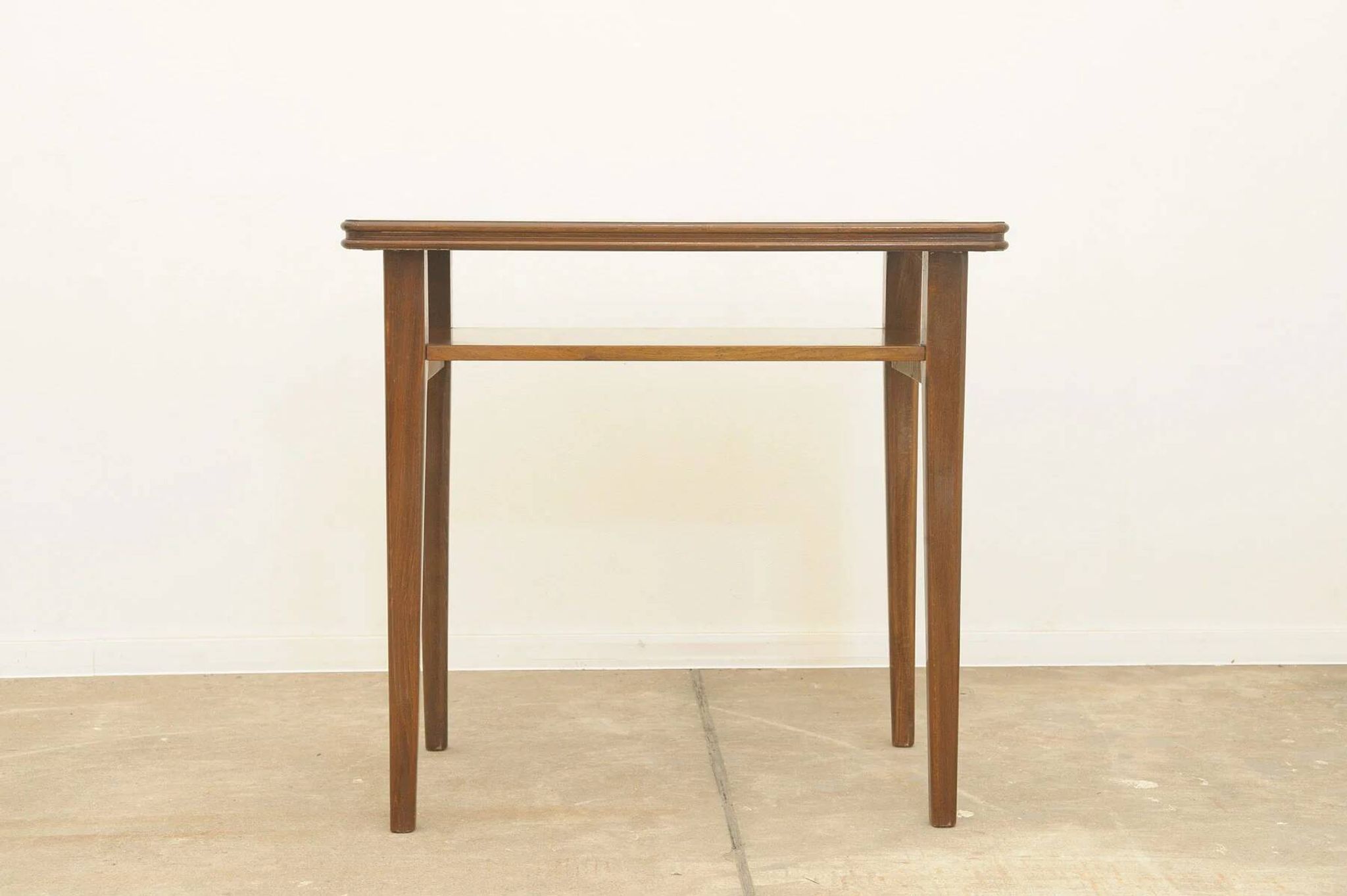 Mid-century walnut coffee table, wooden living room table, 1950s