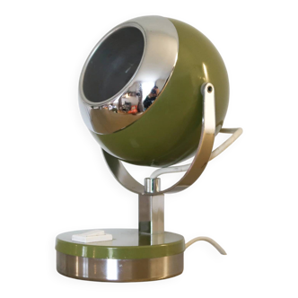 Olive green vintage eyeball lamp