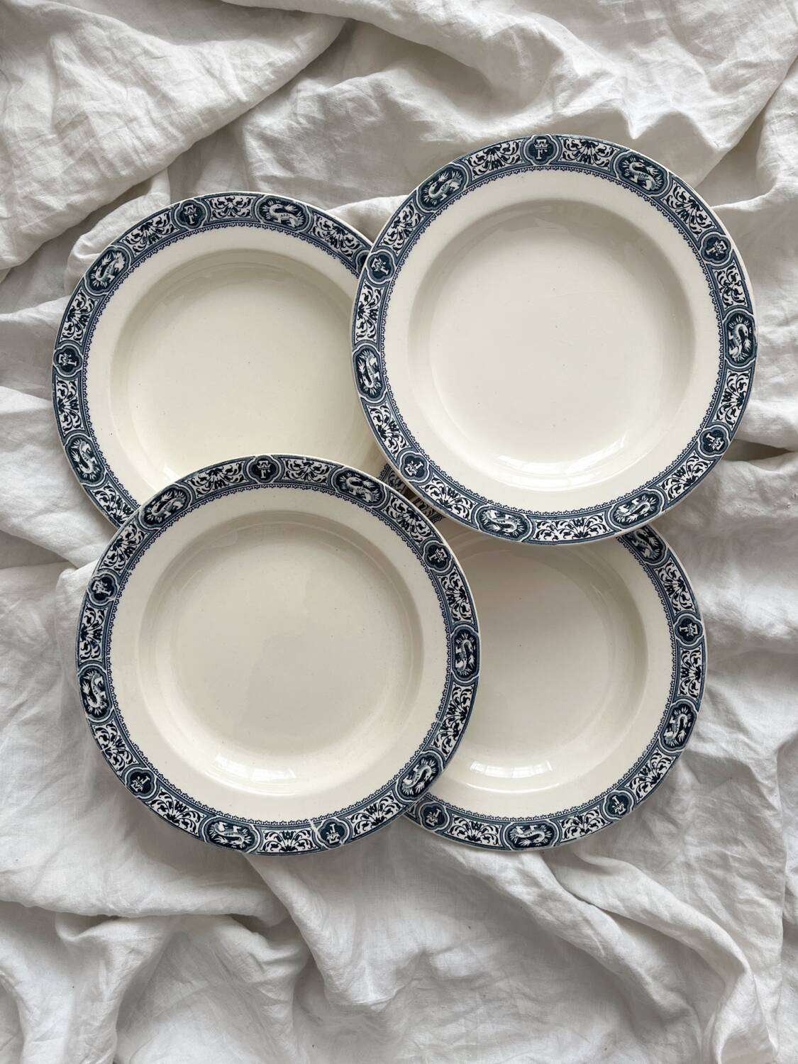 4 ironstone soup plates "François 1er" Salins