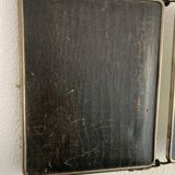Vintage 1930s barber's triptych mirror, black beveled crystal - 28 x 70 cm