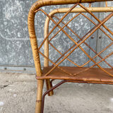 Vintage rattan magazine rack