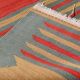 2x6 Kilim Salmon & Red Modern Decorative Wool Kilim Rug, 73x188 Cm