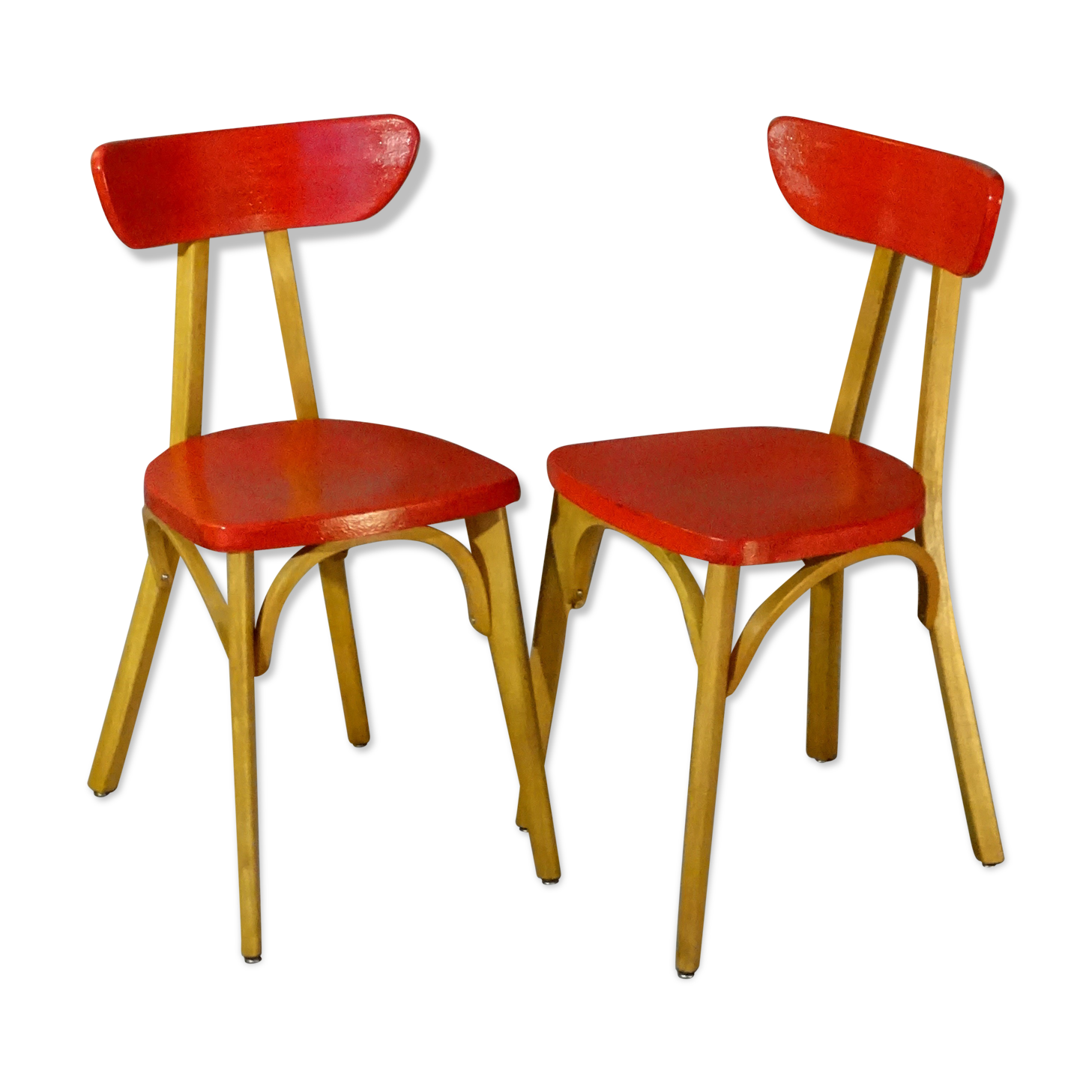 Set of 2 chairs Luterma "banana" 1955 vintage bistro