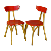 Set de 2 chaises Luterma "banane" 1955 vintage bistrot