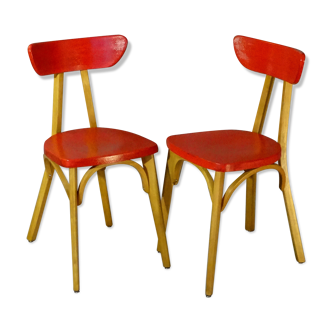 Set of 2 chairs Luterma "banana" 1955 vintage bistro