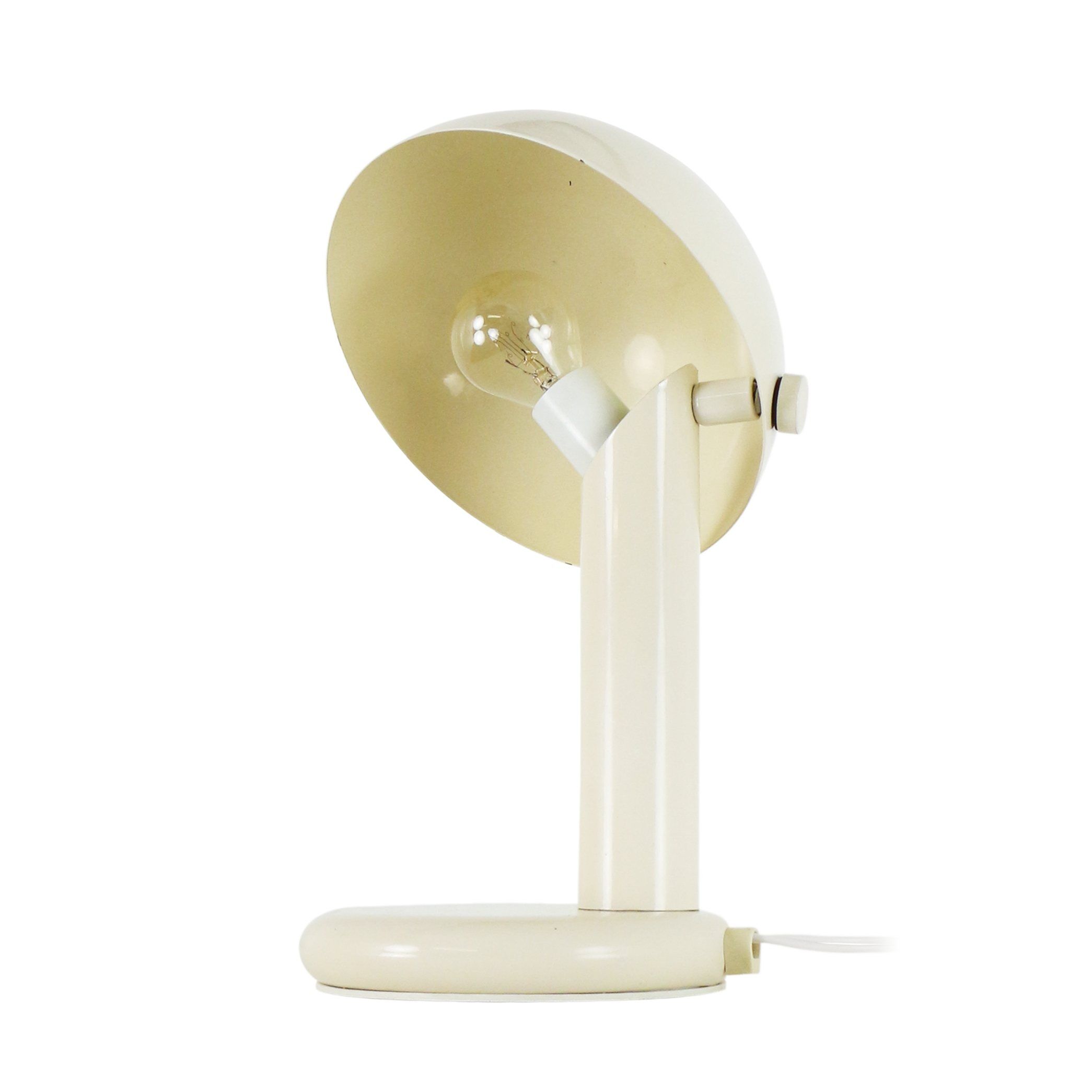 Cream white adjustable metal desk light, 1970s