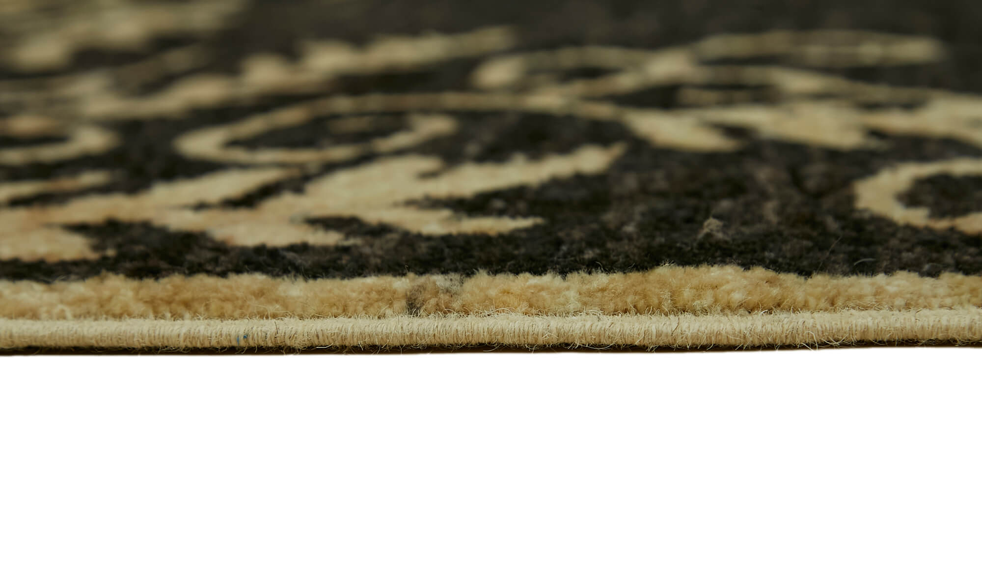 Hand-knotted anatolian antique 1970s 213 cm x 298 cm black wool carpet