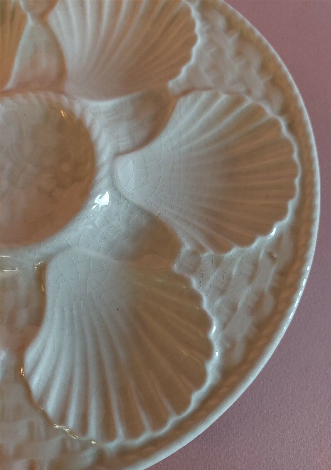 Longchamp white earthenware oyster plate