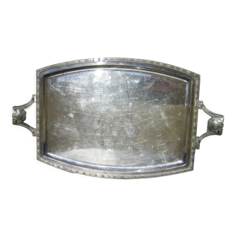 Art Deco silver metal serving tray