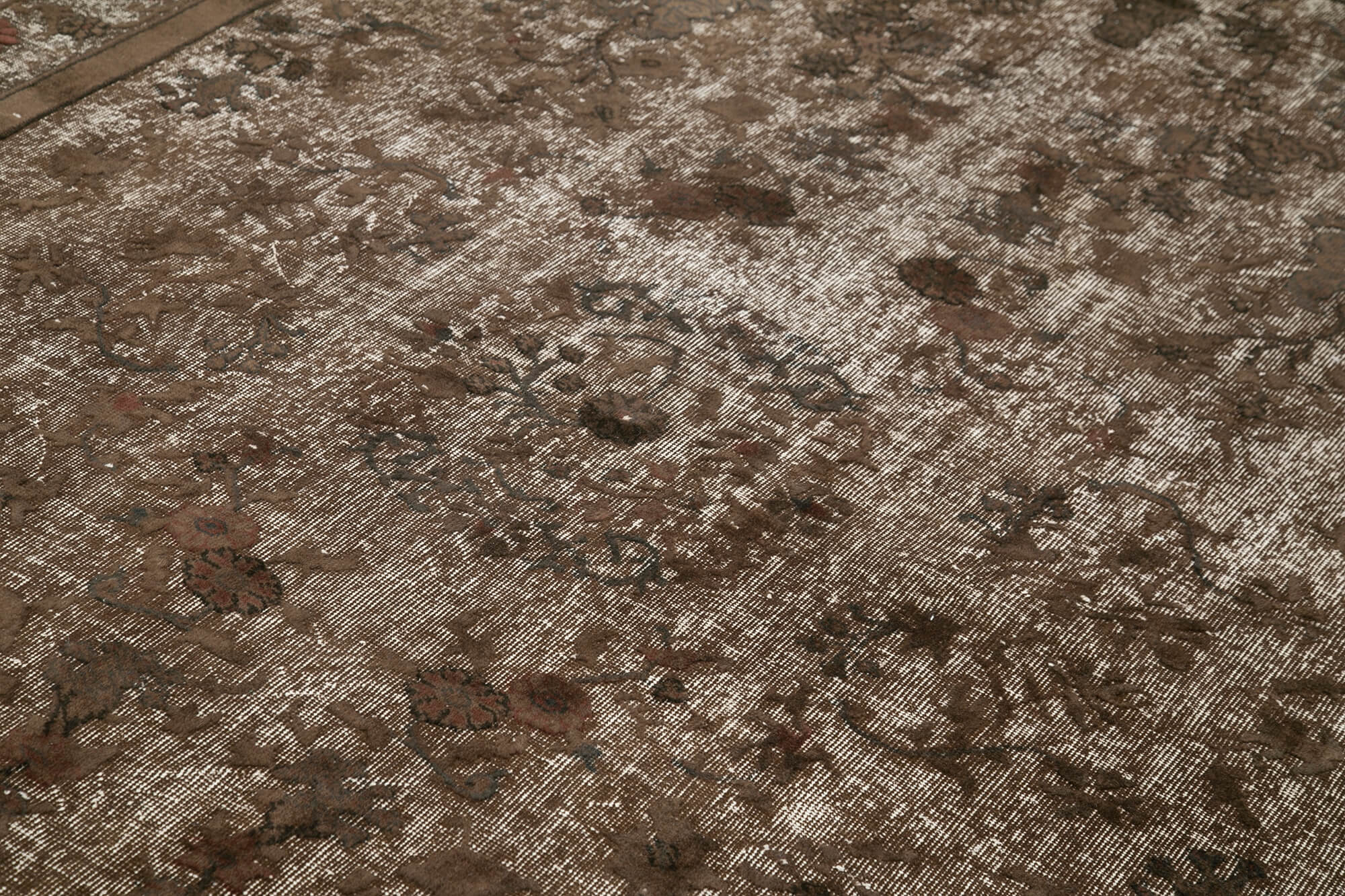 Handmade rustic anatolian 1970s 209 cm x 297 cm brown rug