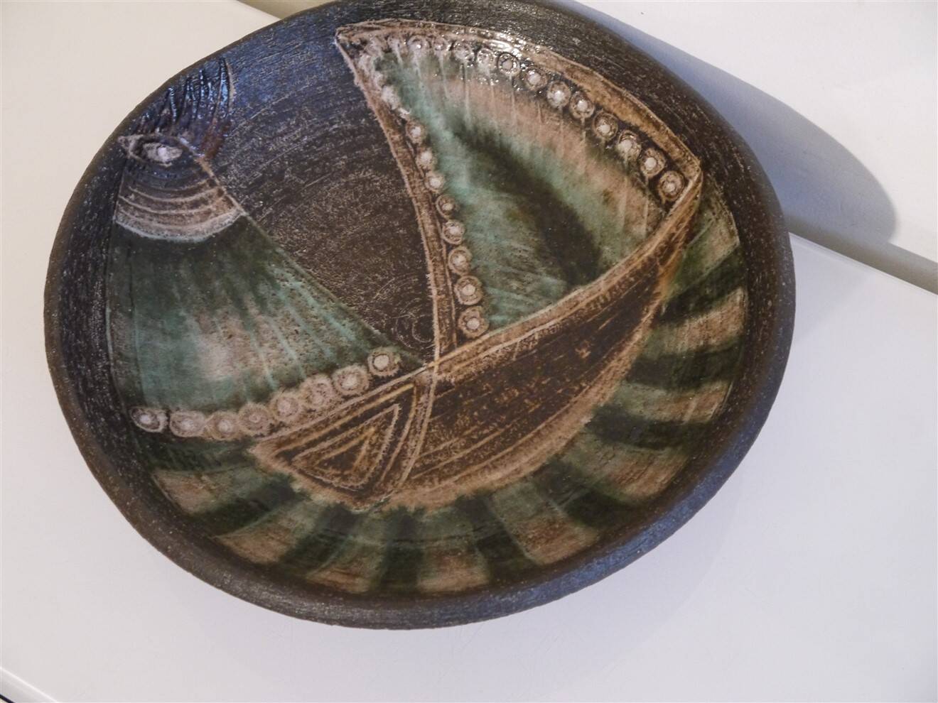 Swedish ceramic dish by Elsi Bourelius