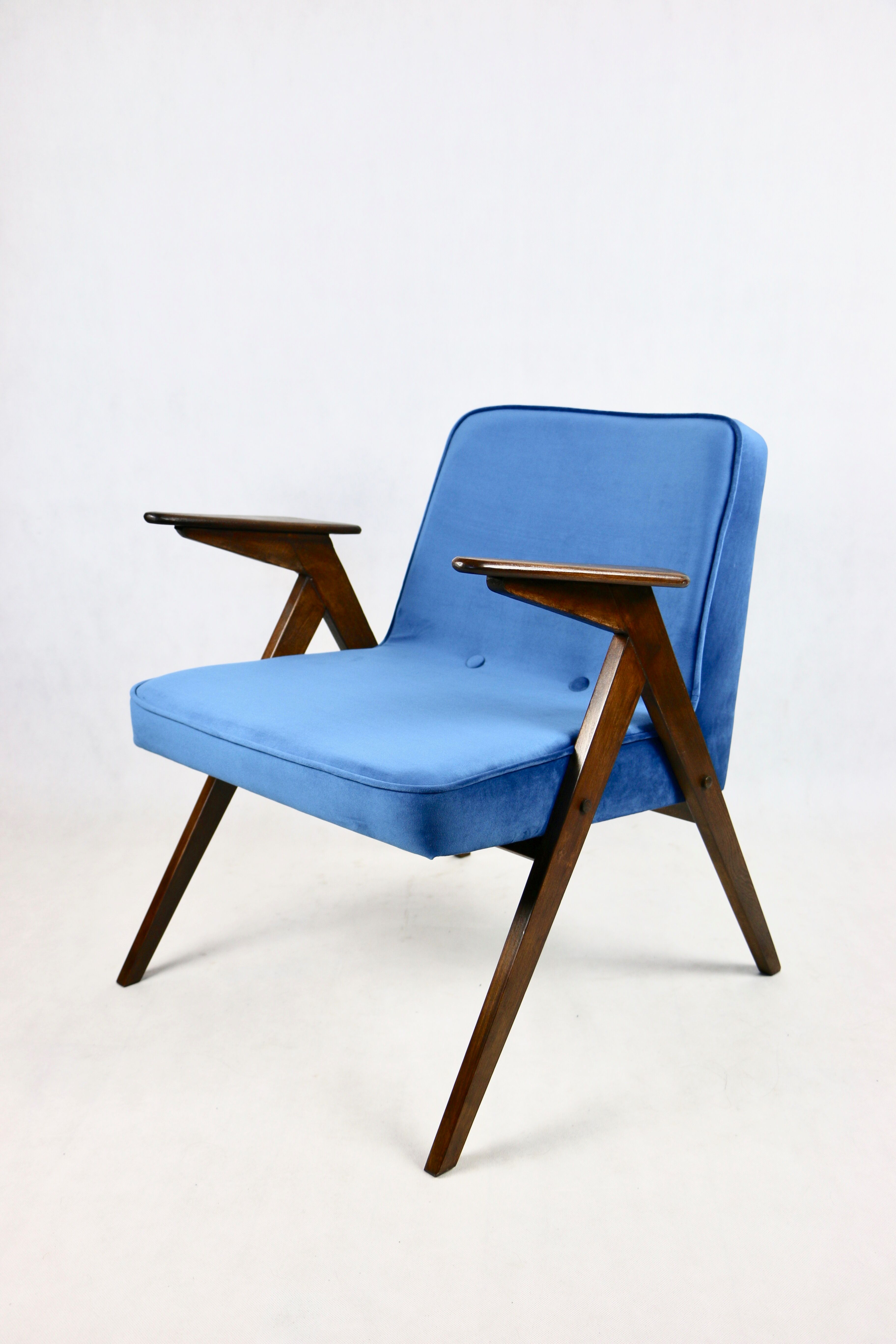 Blue Ocean Bunny Armchair by Józef Chierowski 1970s