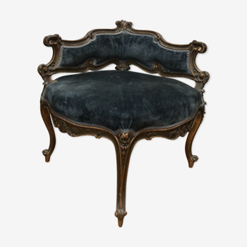 Fauteuil d'angle ancien style Louis XV