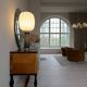 Mid-century modern ceramic table lamp in earthy tones Rörstrand Olle Alberius Sweden