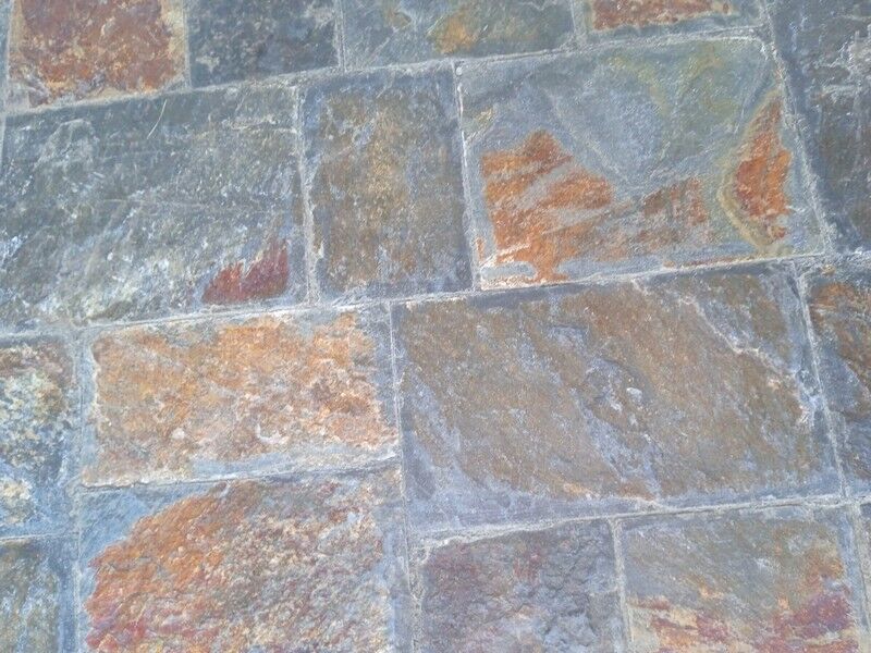 1970 metal and slate coffee table