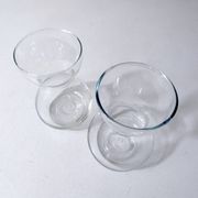 2 anciens vases à bulbe jacinthe en verre soufflé vintage