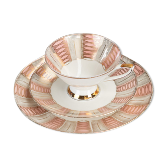 Cup and saucer set in bavaria 1950 porcelain