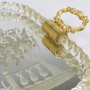 Ercole Barovier Swirl Murano Glass Mirror Serving Tray, Venice, 1940s