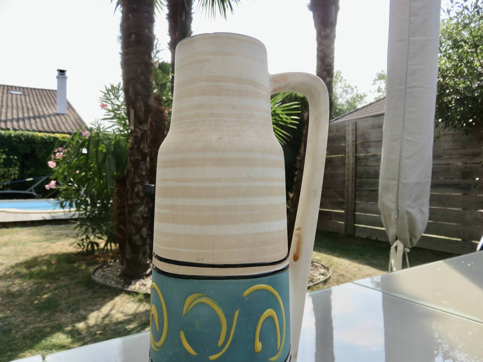 Ceramic vase with handle "W.Germany" 1970s