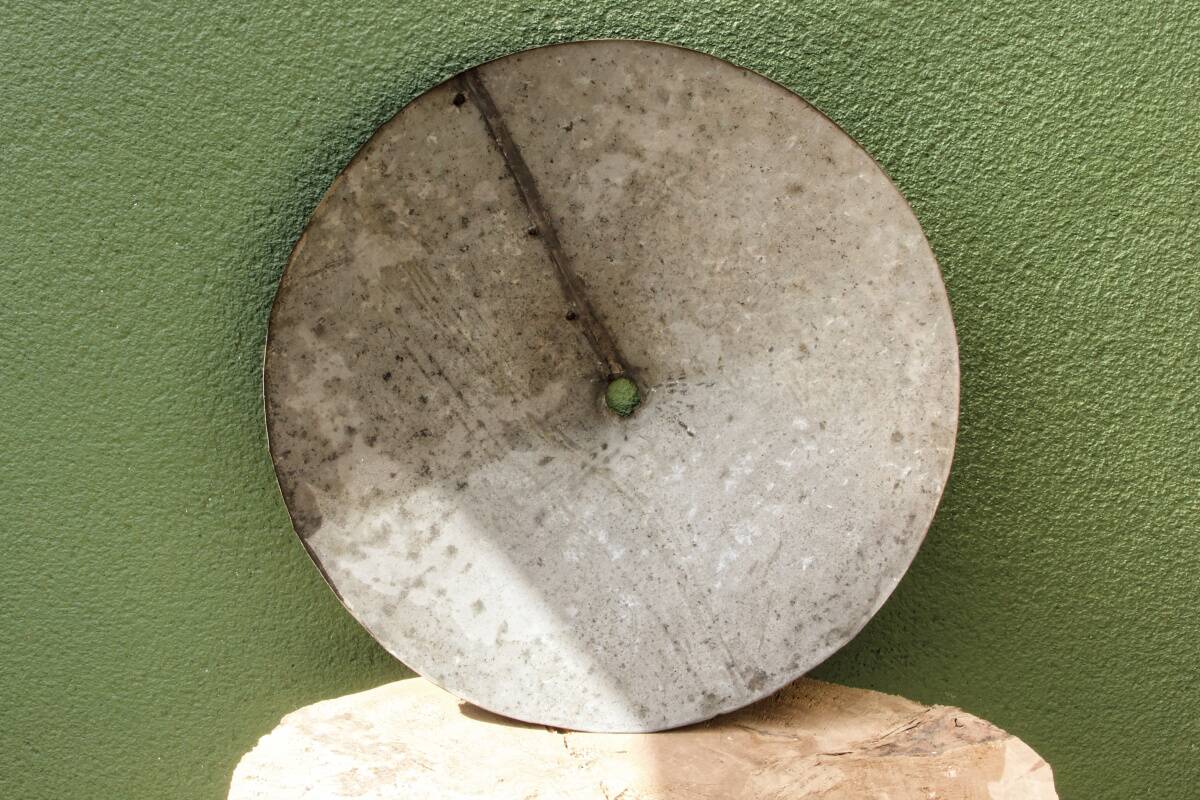 Riveted zinc lampshade, folk art