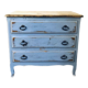 Commode bleue patinée