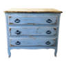 Patinated blue chest of drawers