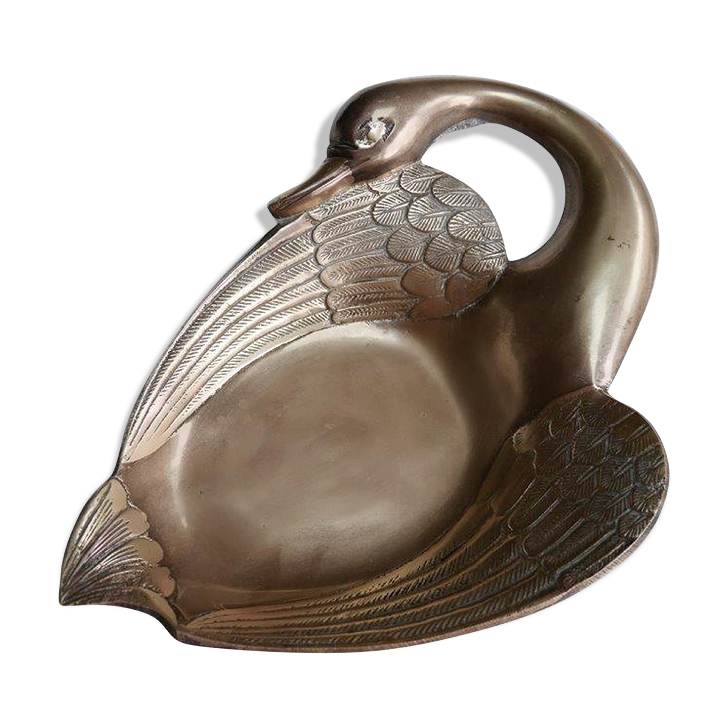 Brass swan pocket empty