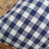 Set of 2 vintage cushions, blue gingham