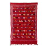 Petit tapis berbère rouge ethnique 90x140 cm